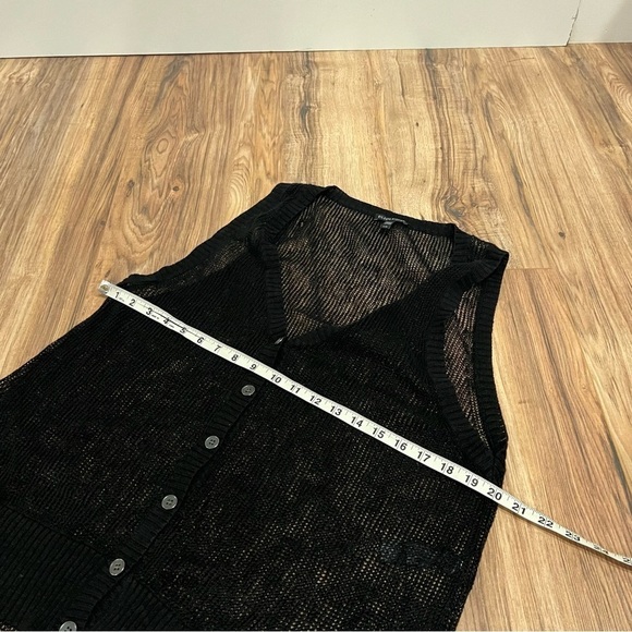 Eileen Fisher Organic Linen Délavé Long button sleeveless Cardigan - Picture 9 of 11